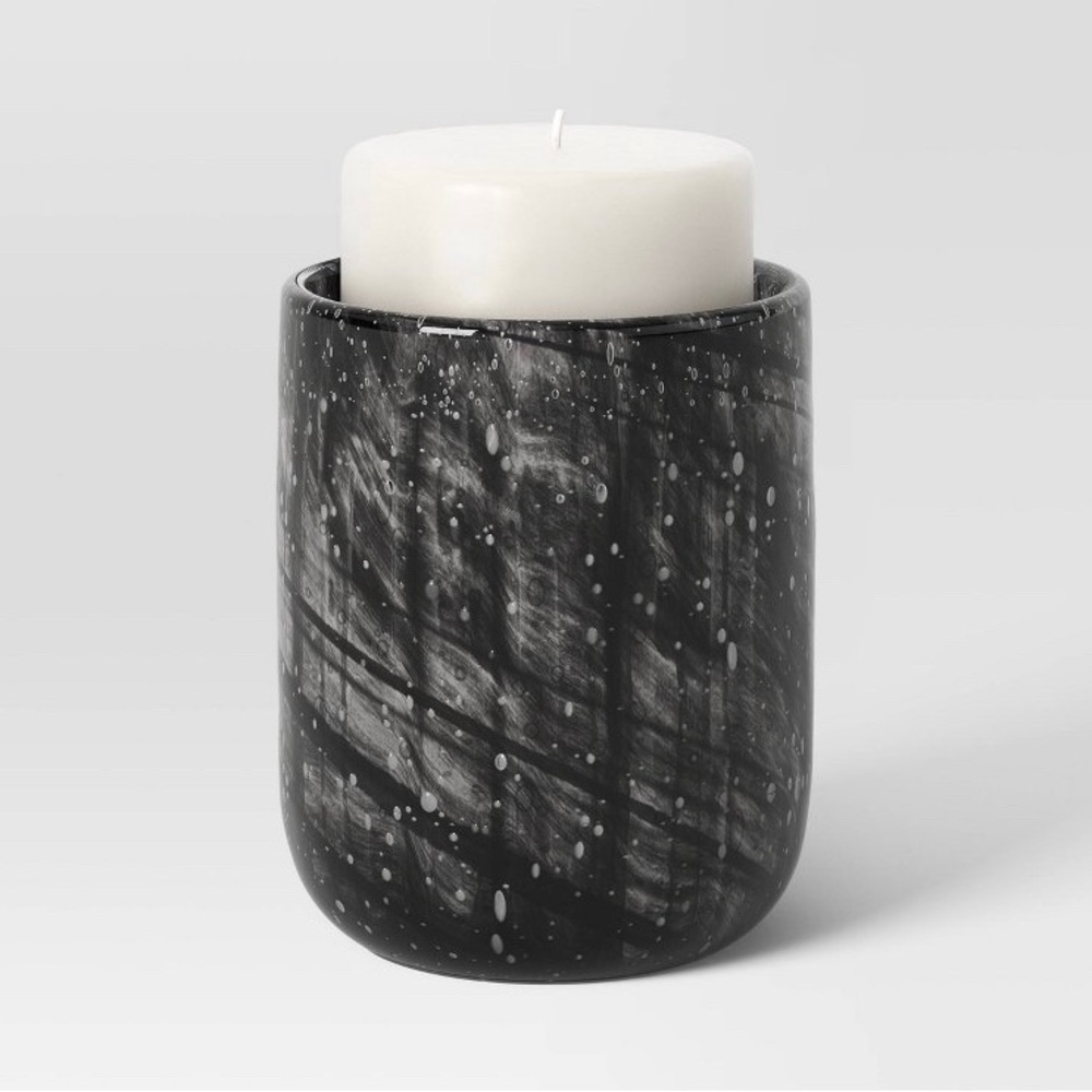 LMT: Two Threshold Candle Holders in Black Onyx